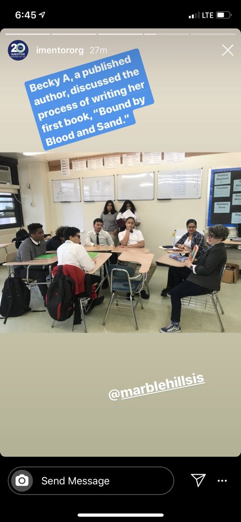 An instagram screenshot where I talk with a classroom of students