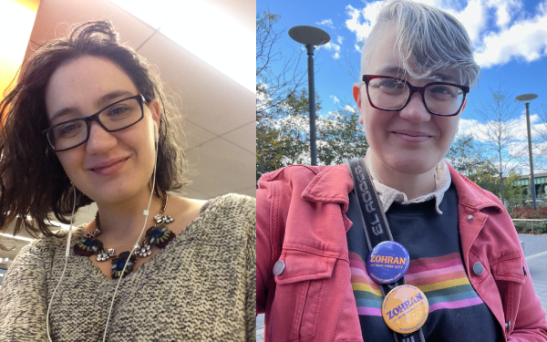 Two selfies of me, one from 2015 and one from 2025.